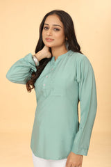 Casual Wear Stylish Green Tunic