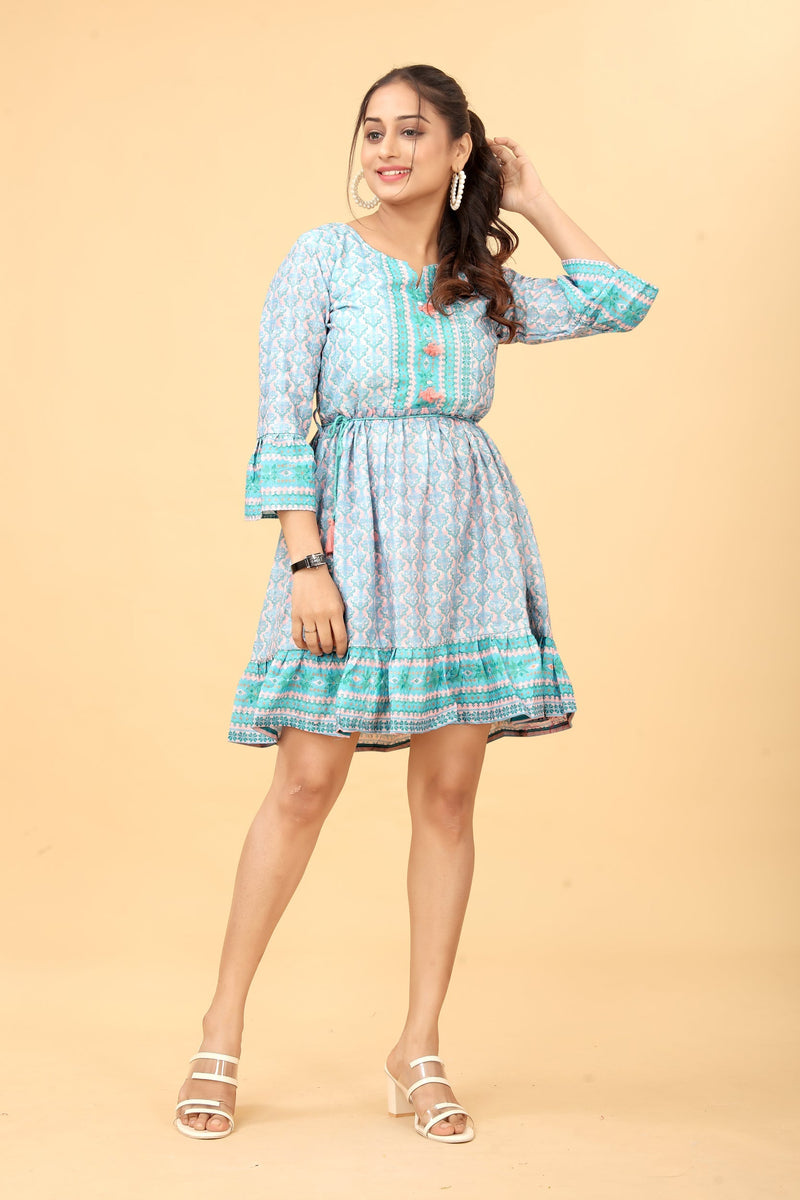 Cotton Fit And Flare Dress Tunic