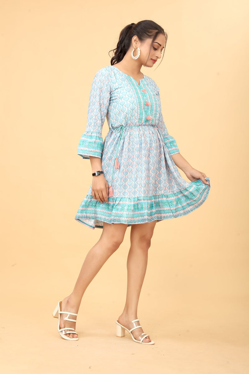 Cotton Fit And Flare Dress Tunic