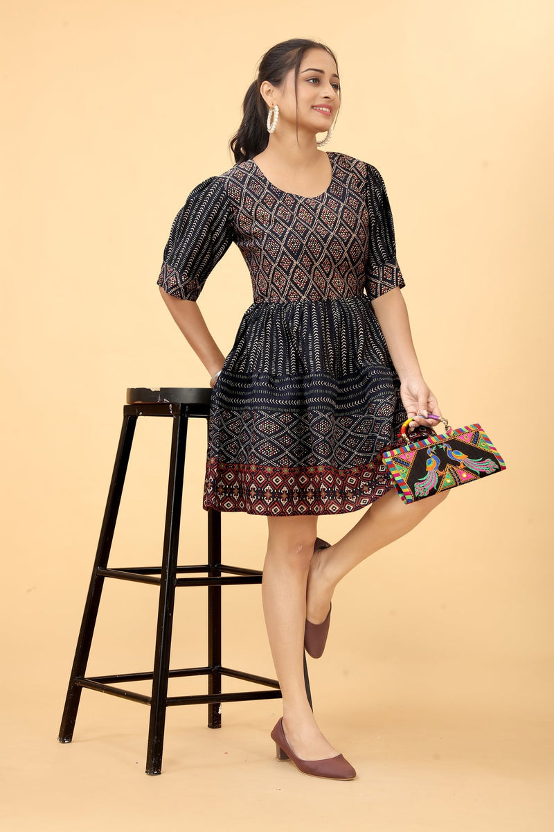 Cotton Fit And Flare Dress Tunic