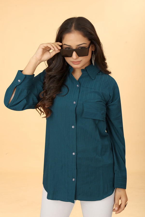 Women's Button Down Collar Neck Top